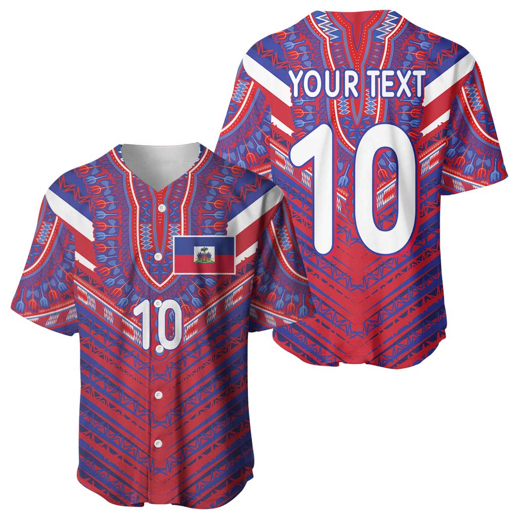 Custom Haiti National Football Baseball Jersey Dashiki Sporty Style - Wonder Print Shop