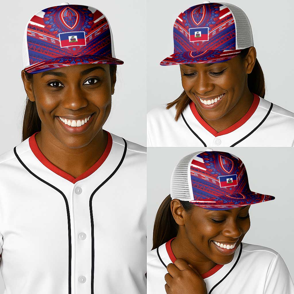 Haiti National Football Baseball Net Cap Dashiki Sporty Style - Wonder Print Shop