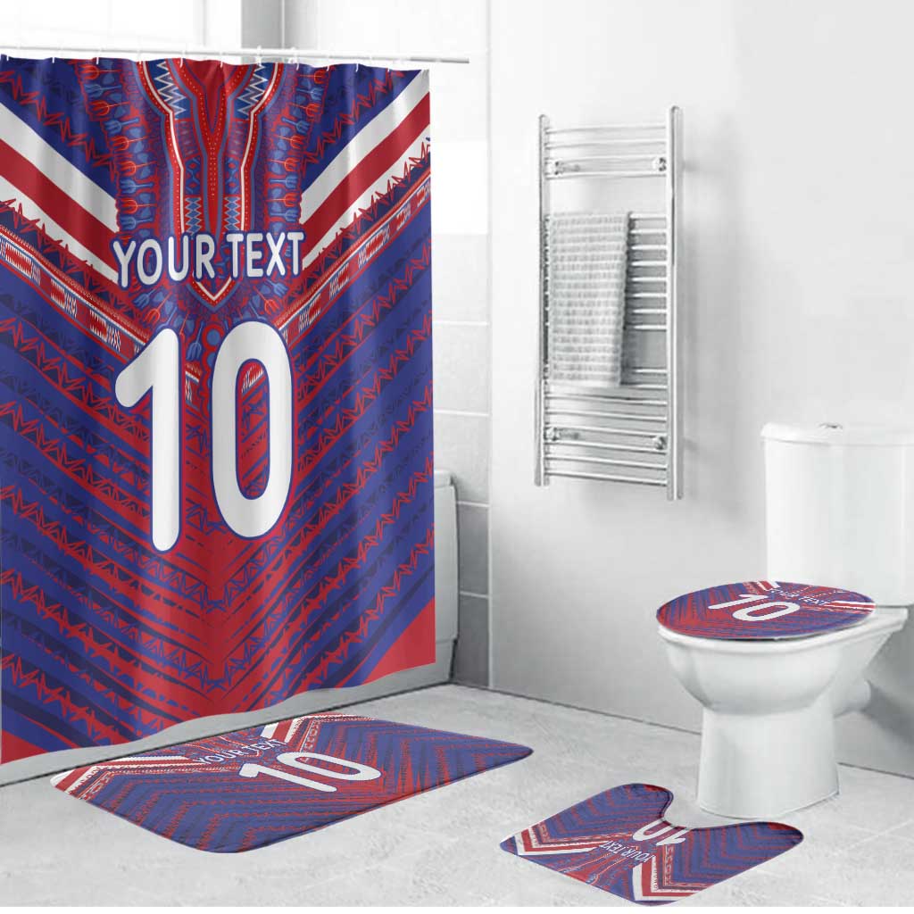 Custom Haiti National Football Bathroom Set Dashiki Sporty Style LT03