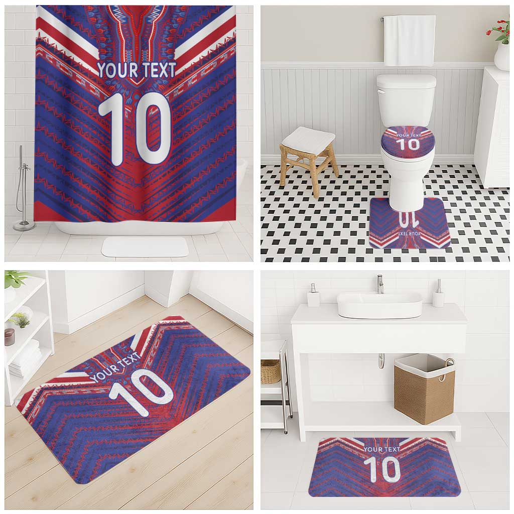 Custom Haiti National Football Bathroom Set Dashiki Sporty Style LT03