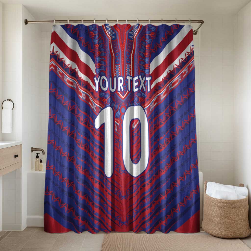 Custom Haiti National Football Bathroom Set Dashiki Sporty Style LT03