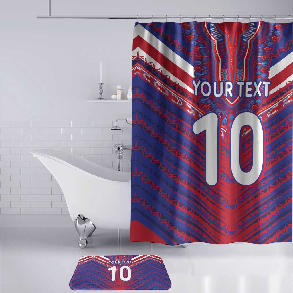 Custom Haiti National Football Bathroom Set Dashiki Sporty Style LT03