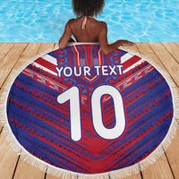 Custom Haiti National Football Beach Blanket Dashiki Sporty Style - Wonder Print Shop