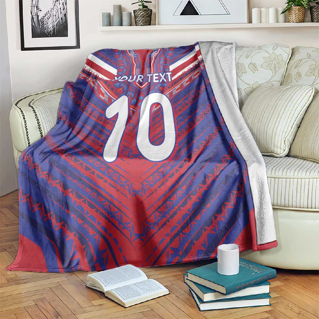 Custom Haiti National Football Blanket Dashiki Sporty Style - Wonder Print Shop