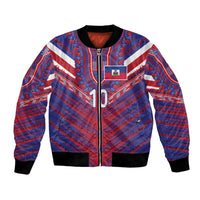 Custom Haiti National Football Bomber Jacket Dashiki Sporty Style - Wonder Print Shop