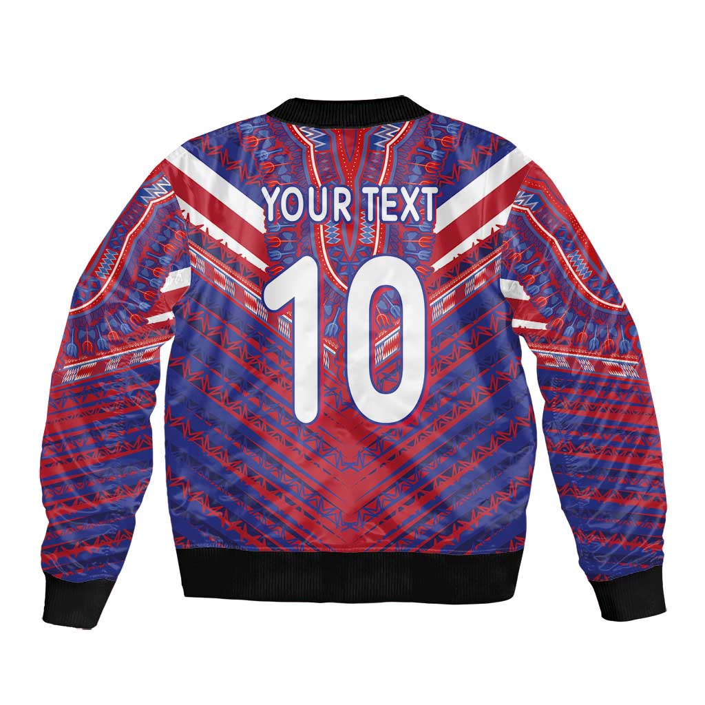 Custom Haiti National Football Bomber Jacket Dashiki Sporty Style - Wonder Print Shop