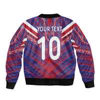 Custom Haiti National Football Bomber Jacket Dashiki Sporty Style - Wonder Print Shop
