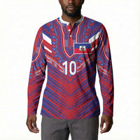 Custom Haiti National Football Button Sweatshirt Dashiki Sporty Style