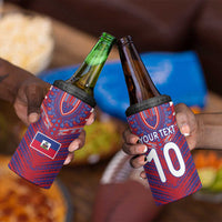 Custom Haiti National Football 4 in 1 Can Cooler Tumbler Dashiki Sporty Style - Wonder Print Shop
