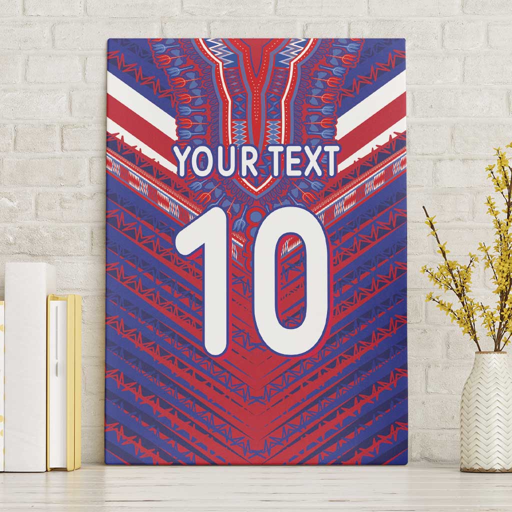 Custom Haiti National Football Canvas Wall Art Dashiki Sporty Style - Wonder Print Shop