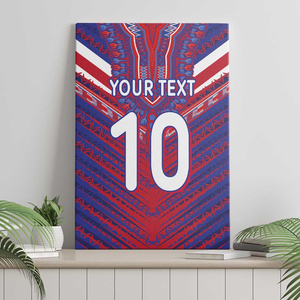 Custom Haiti National Football Canvas Wall Art Dashiki Sporty Style - Wonder Print Shop