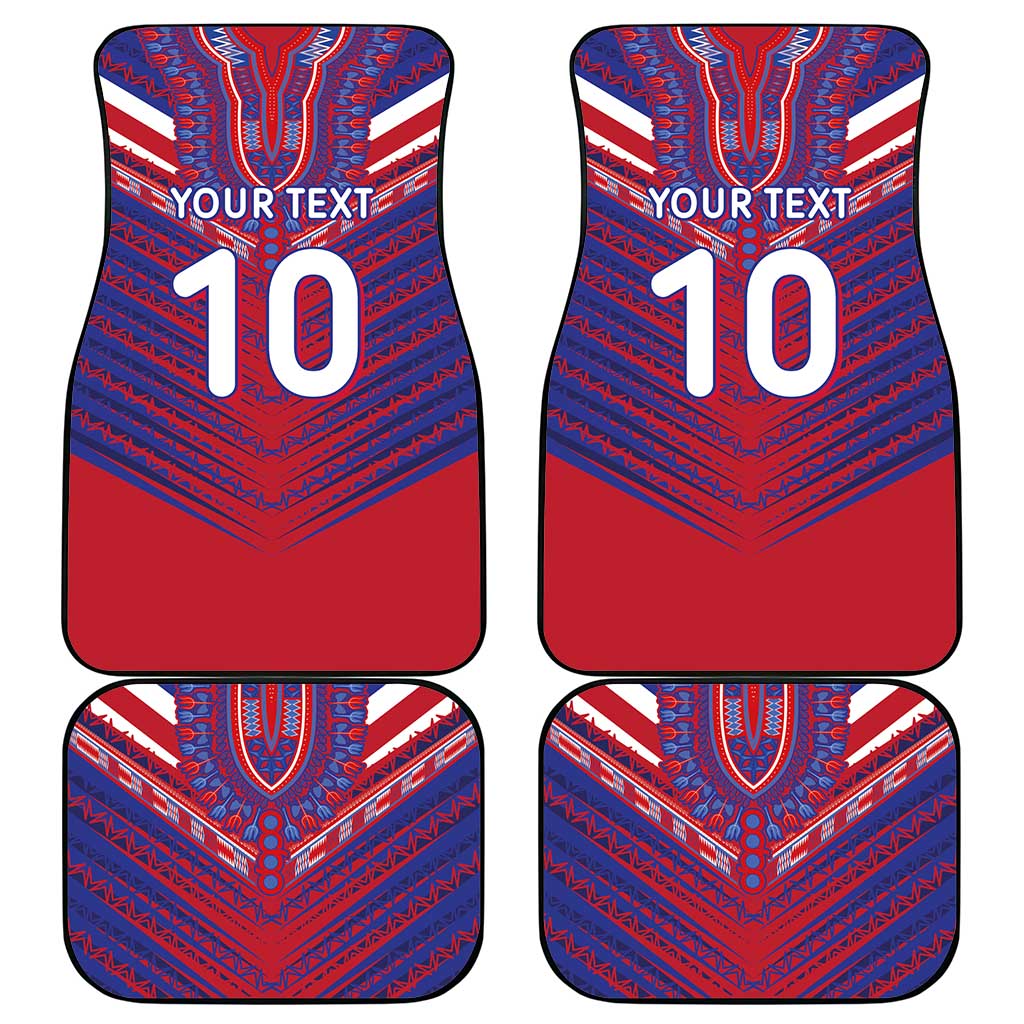 Custom Haiti National Football Car Mats Dashiki Sporty Style - Wonder Print Shop