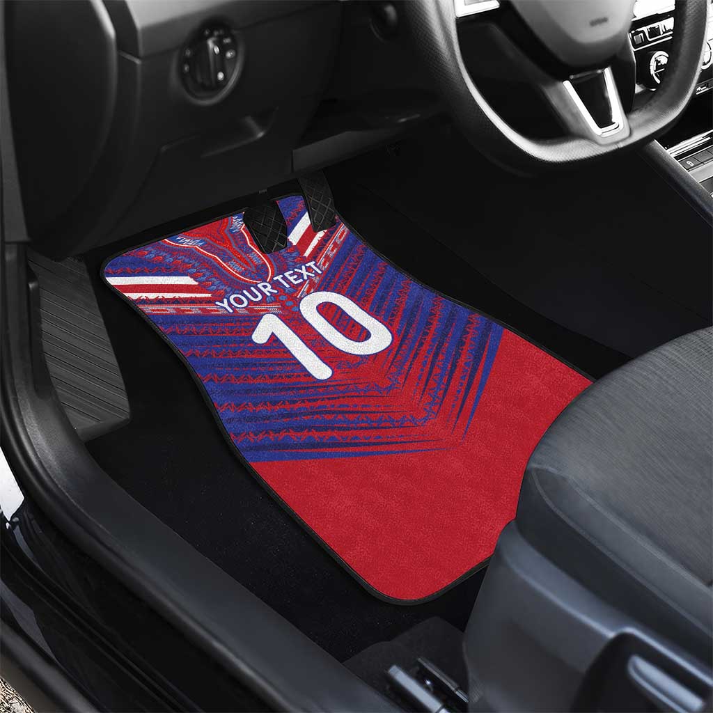 Custom Haiti National Football Car Mats Dashiki Sporty Style - Wonder Print Shop