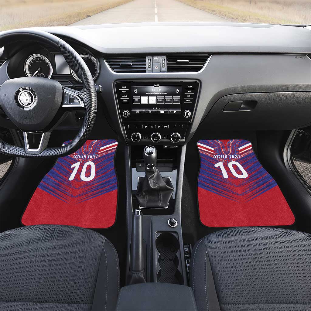 Custom Haiti National Football Car Mats Dashiki Sporty Style - Wonder Print Shop