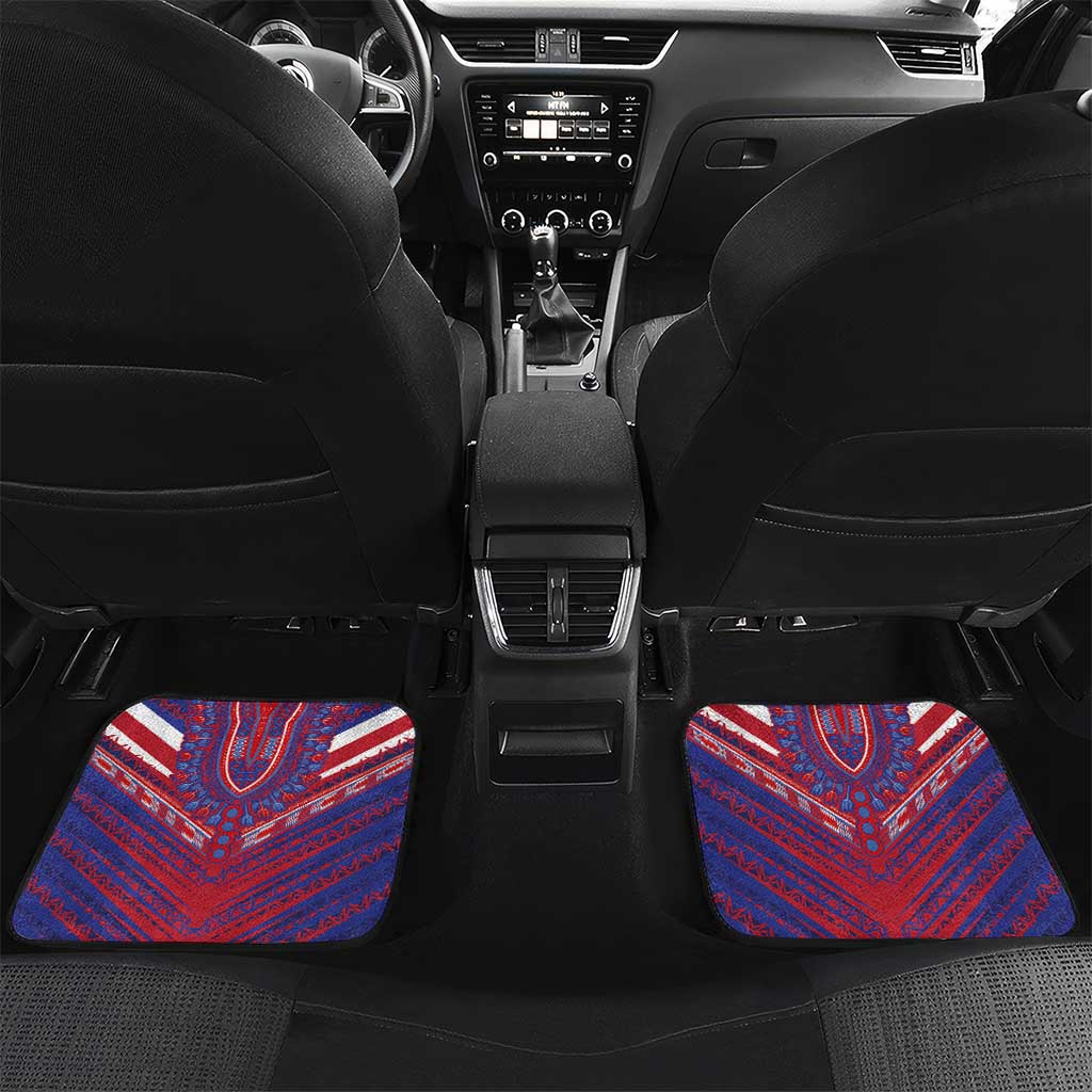Custom Haiti National Football Car Mats Dashiki Sporty Style - Wonder Print Shop