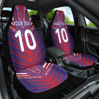 Custom Haiti National Football Car Seat Cover Dashiki Sporty Style - Wonder Print Shop