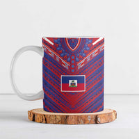 Custom Haiti National Football Ceramic Mug Dashiki Sporty Style - Wonder Print Shop