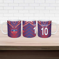 Custom Haiti National Football Ceramic Mug Dashiki Sporty Style - Wonder Print Shop