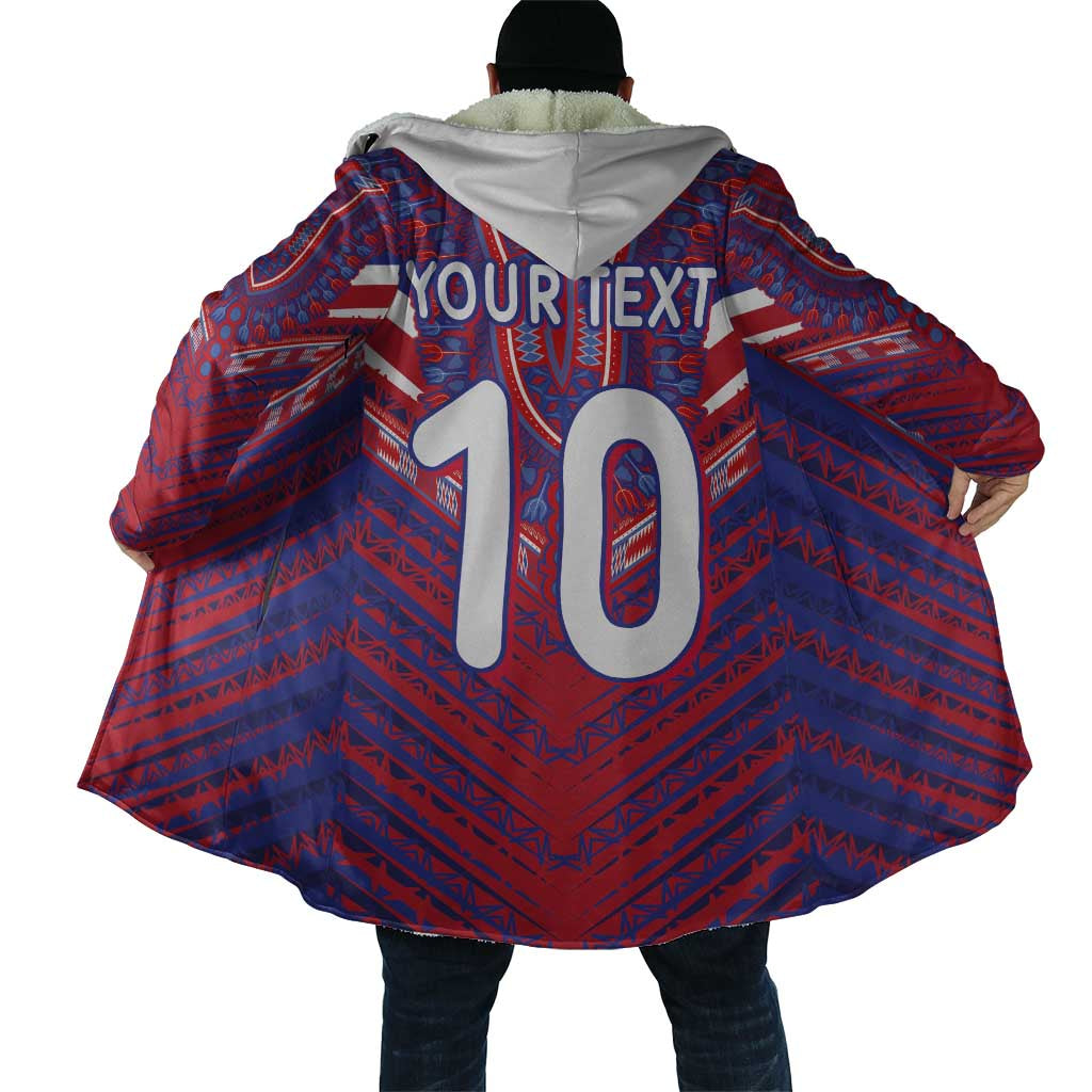 Custom Haiti National Football Cloak Dashiki Sporty Style - Wonder Print Shop
