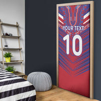 Custom Haiti National Football Door Cover Dashiki Sporty Style - Wonder Print Shop