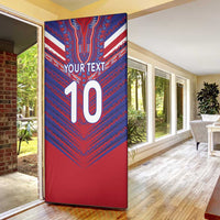 Custom Haiti National Football Door Cover Dashiki Sporty Style - Wonder Print Shop