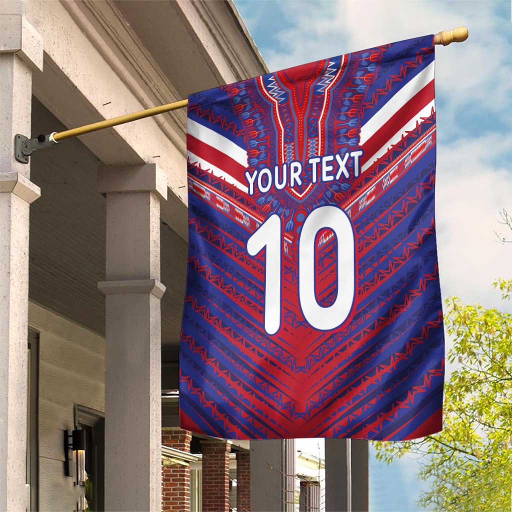 Custom Haiti National Football Garden Flag Dashiki Sporty Style - Wonder Print Shop
