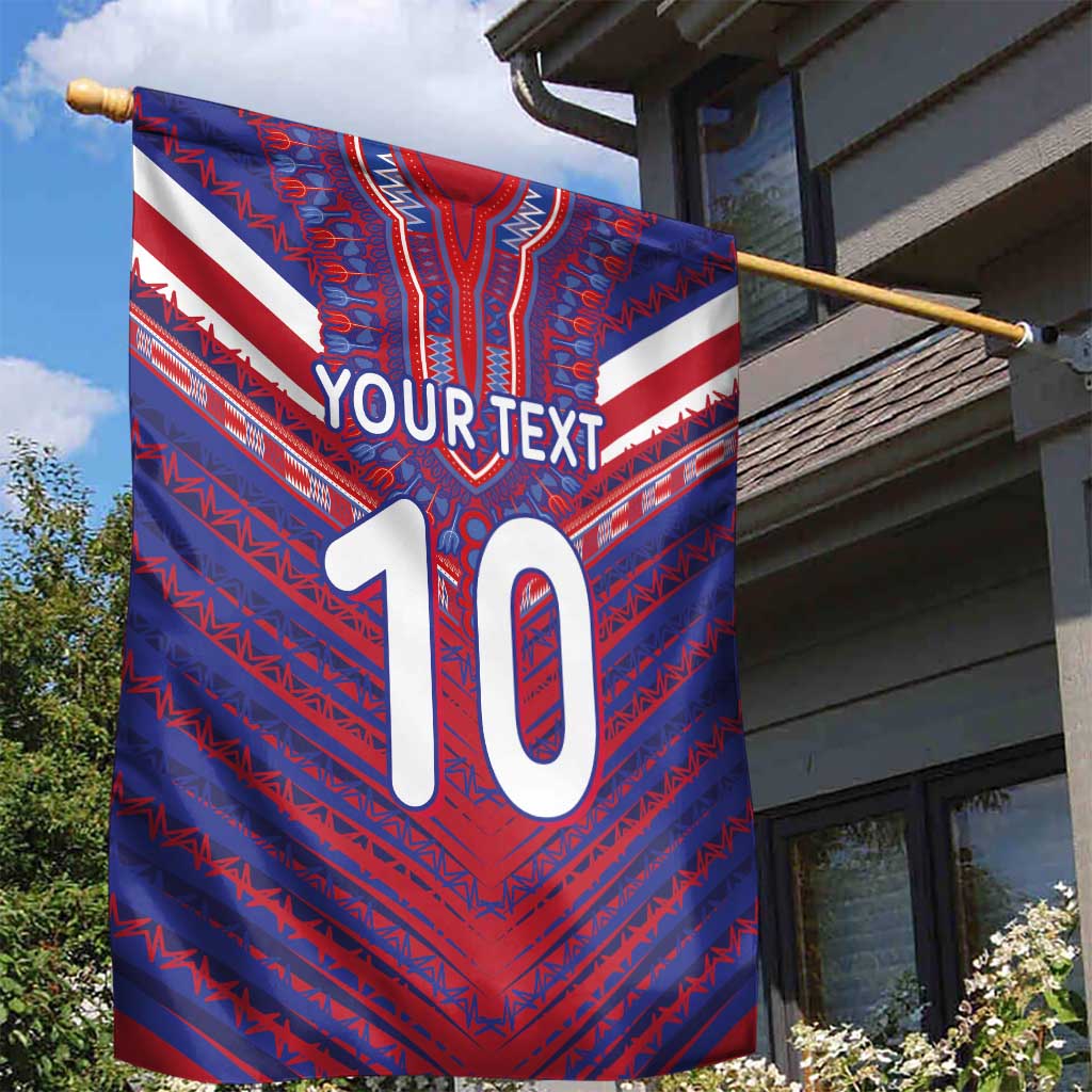 Custom Haiti National Football Garden Flag Dashiki Sporty Style - Wonder Print Shop