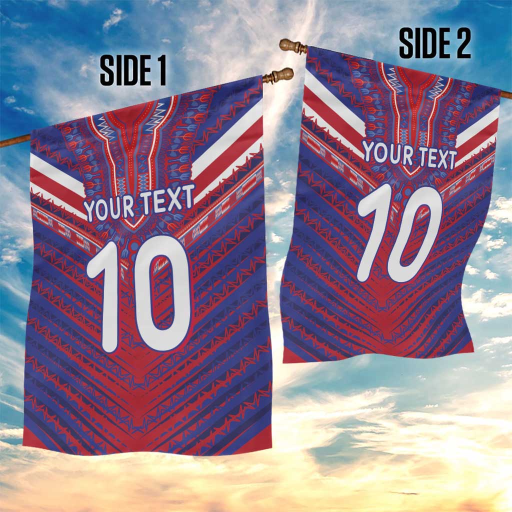 Custom Haiti National Football Garden Flag Dashiki Sporty Style - Wonder Print Shop