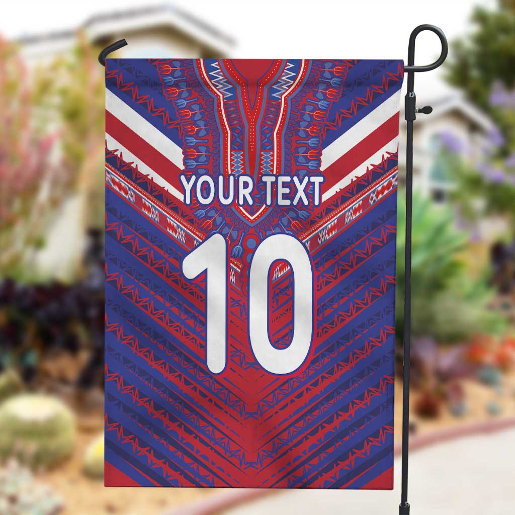Custom Haiti National Football Garden Flag Dashiki Sporty Style - Wonder Print Shop