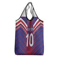 Custom Haiti National Football Grocery Bag Dashiki Sporty Style - Wonder Print Shop