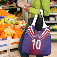 Custom Haiti National Football Grocery Bag Dashiki Sporty Style - Wonder Print Shop