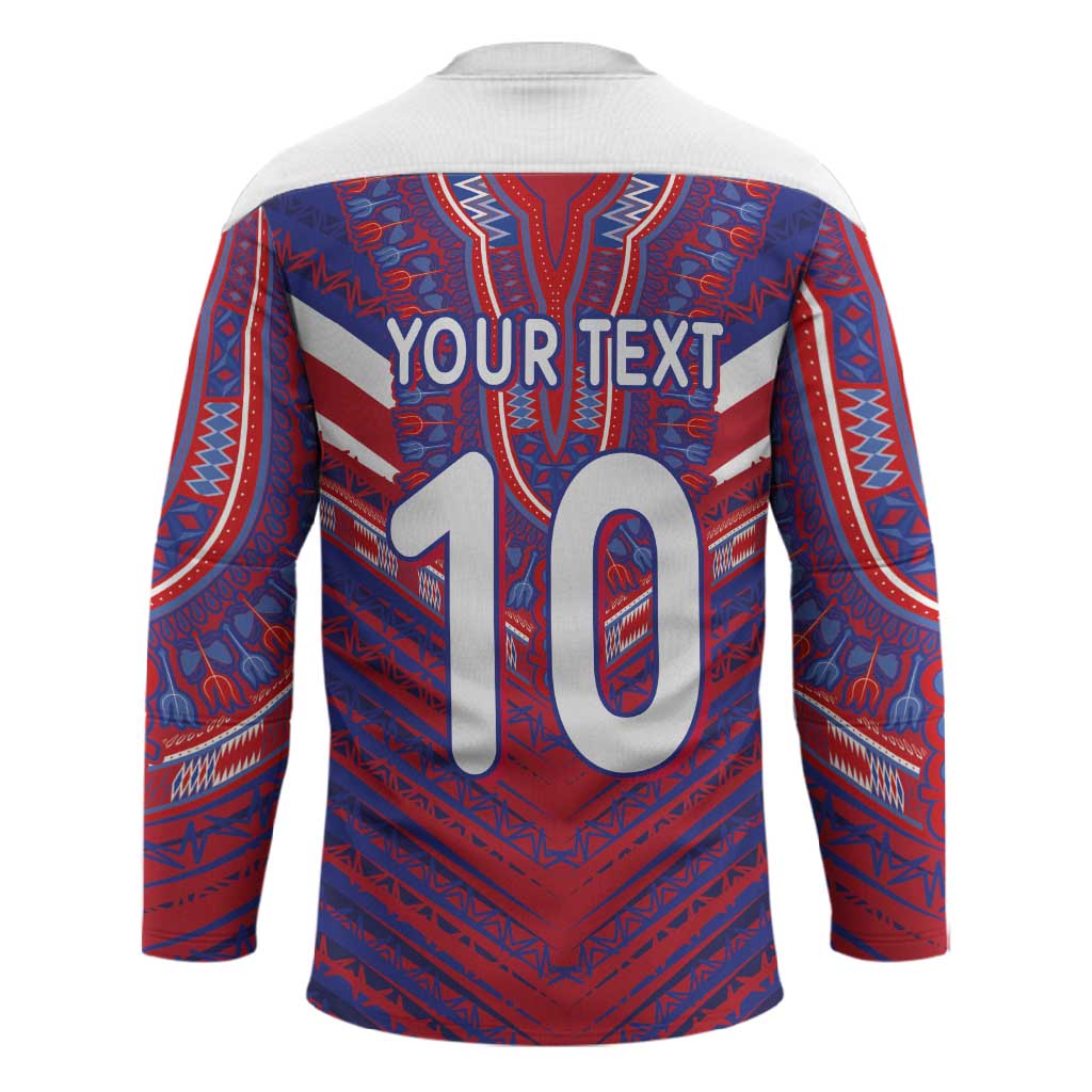 Custom Haiti National Football Hockey Jersey Dashiki Sporty Style - Wonder Print Shop