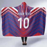 Custom Haiti National Football Hooded Blanket Dashiki Sporty Style - Wonder Print Shop