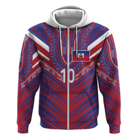 Custom Haiti National Football Hoodie Dashiki Sporty Style - Wonder Print Shop