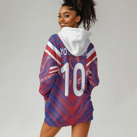 Custom Haiti National Football Hoodie Dress Dashiki Sporty Style - Wonder Print Shop