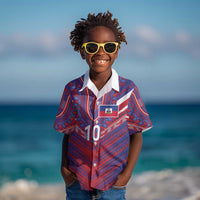 Custom Haiti National Football Kid Hawaiian Shirt Dashiki Sporty Style - Wonder Print Shop