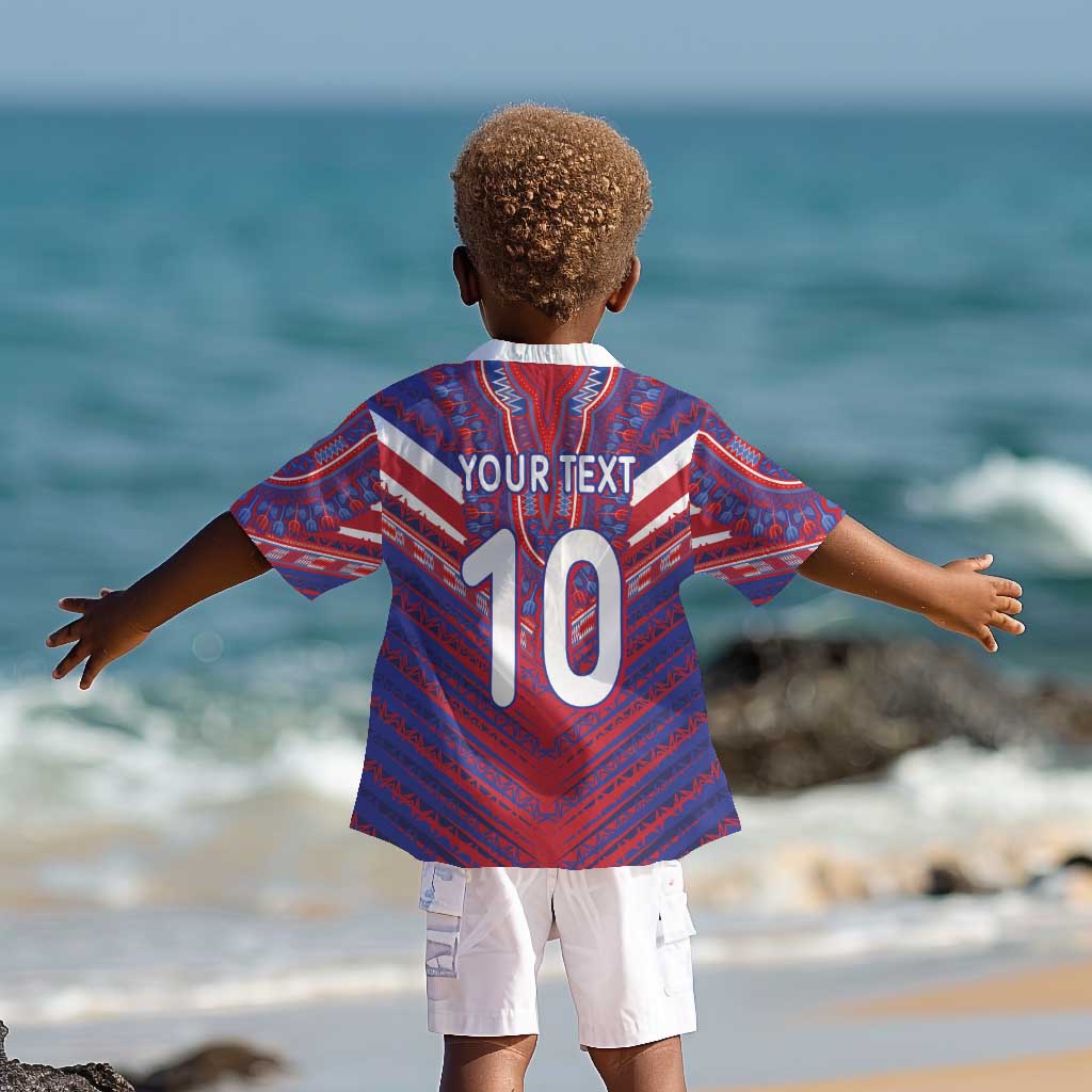 Custom Haiti National Football Kid Hawaiian Shirt Dashiki Sporty Style - Wonder Print Shop