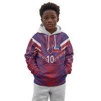 Custom Haiti National Football Kid Hoodie Dashiki Sporty Style - Wonder Print Shop