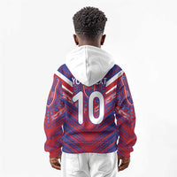 Custom Haiti National Football Kid Hoodie Dashiki Sporty Style - Wonder Print Shop