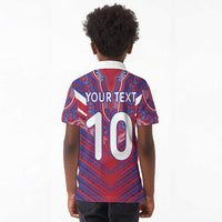 Custom Haiti National Football Kid Polo Shirt Dashiki Sporty Style - Wonder Print Shop