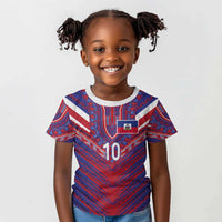 Custom Haiti National Football Kid T shirt Dashiki Sporty Style - Wonder Print Shop