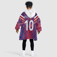 Custom Haiti National Football Kid Wearable Blanket Hoodie Dashiki Sporty Style - Wonder Print Shop