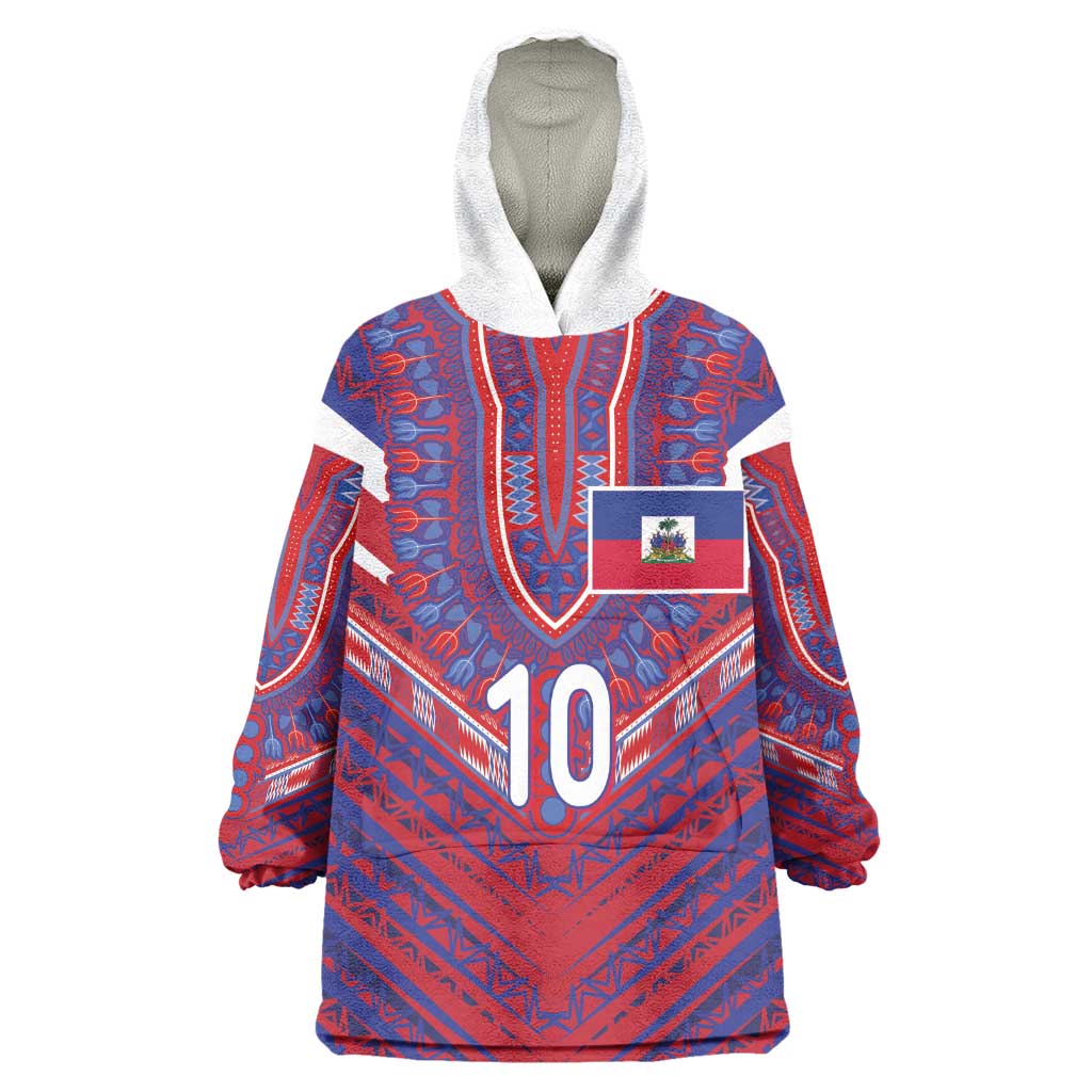 Custom Haiti National Football Kid Wearable Blanket Hoodie Dashiki Sporty Style - Wonder Print Shop