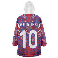 Custom Haiti National Football Kid Wearable Blanket Hoodie Dashiki Sporty Style - Wonder Print Shop