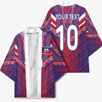 Custom Haiti National Football Kimono Dashiki Sporty Style - Wonder Print Shop