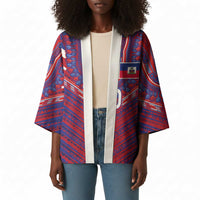 Custom Haiti National Football Kimono Dashiki Sporty Style - Wonder Print Shop