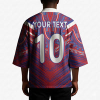 Custom Haiti National Football Kimono Dashiki Sporty Style - Wonder Print Shop
