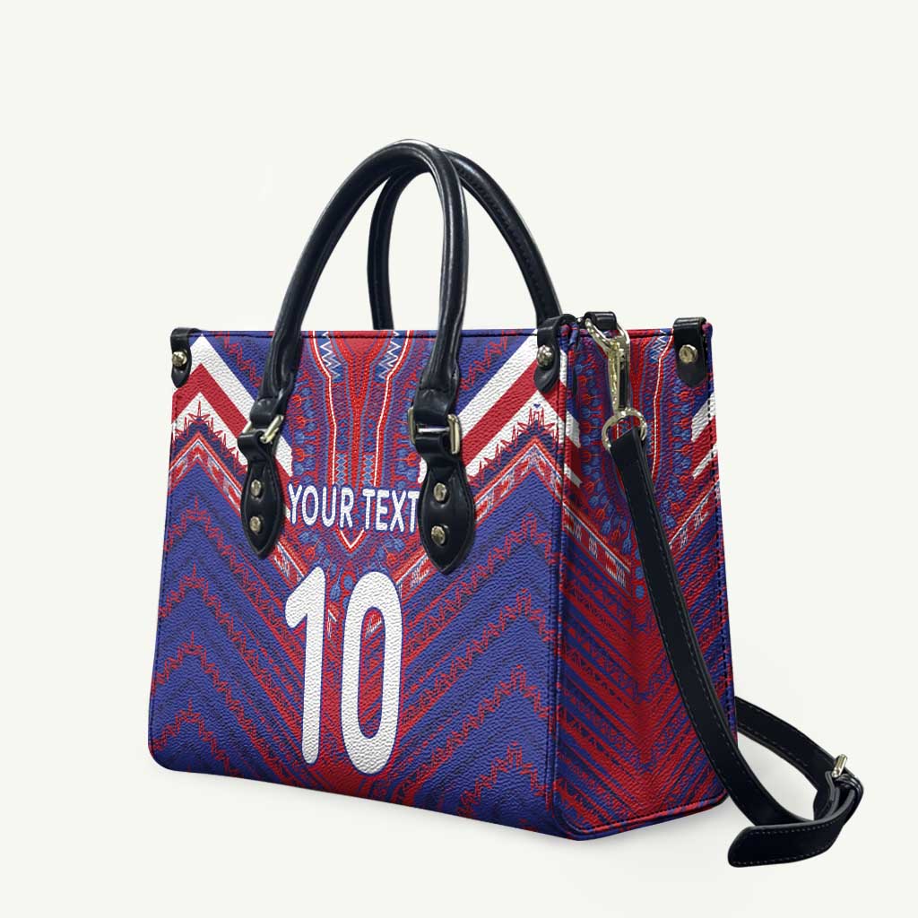 Custom Haiti National Football Leather Bag Dashiki Sporty Style - Wonder Print Shop