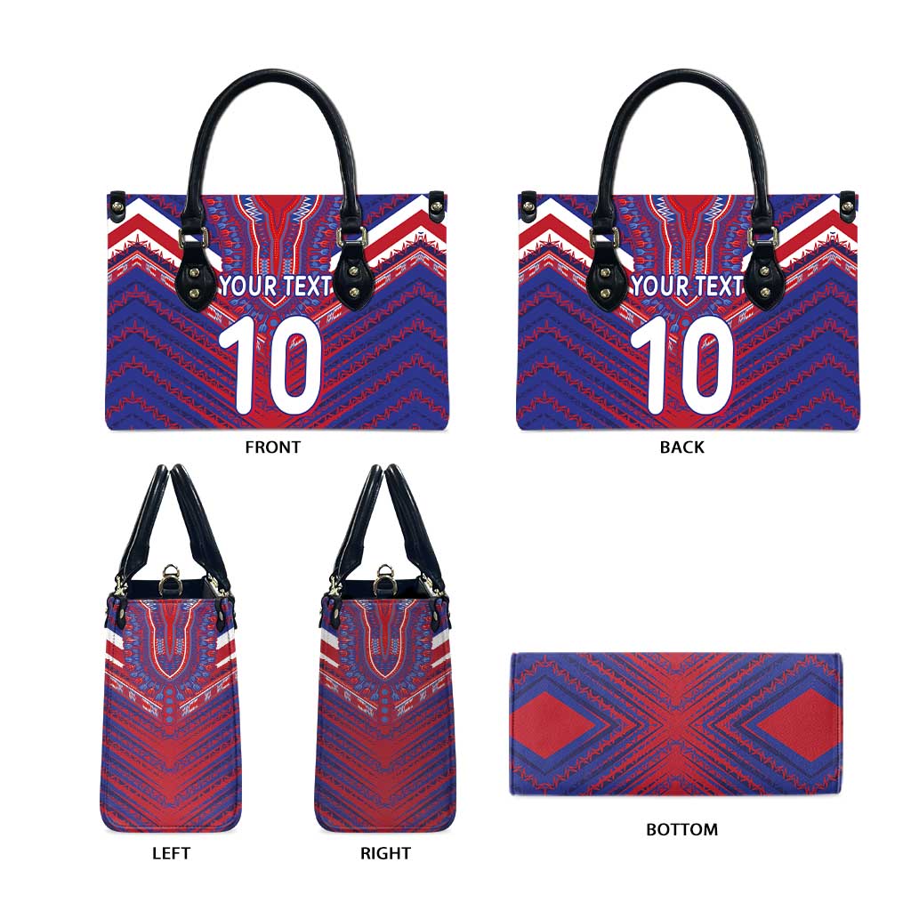 Custom Haiti National Football Leather Bag Dashiki Sporty Style - Wonder Print Shop