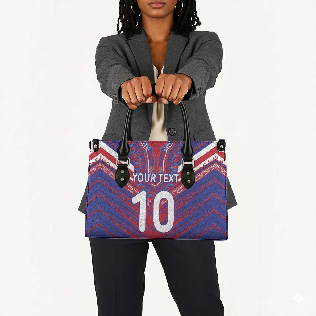 Custom Haiti National Football Leather Bag Dashiki Sporty Style - Wonder Print Shop